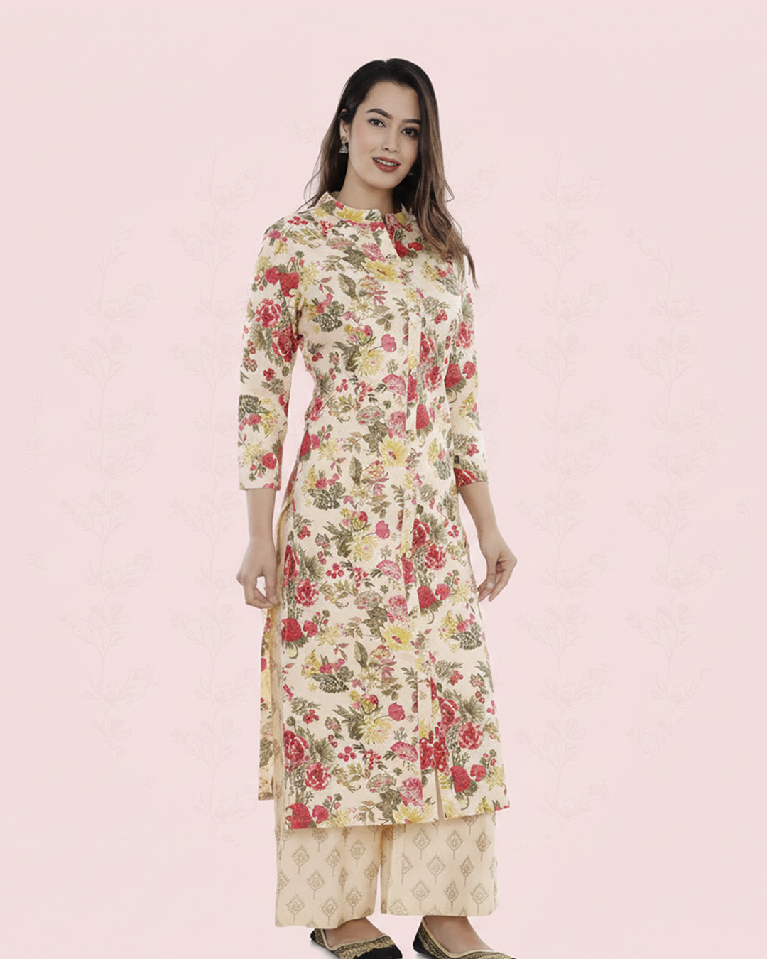 Pure Cotton Kurti for Women (Cream, S)