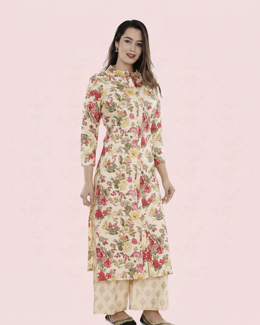 Pure Cotton Kurti for Women (Cream, S)